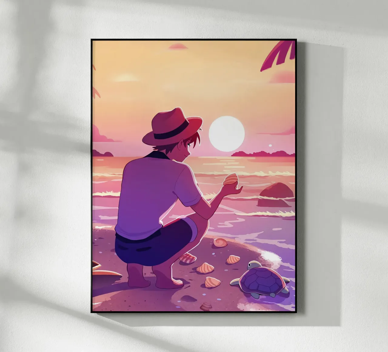 In spiaggia quando il sole tramonta Lofi Art plexiglass da LoFi Gallery