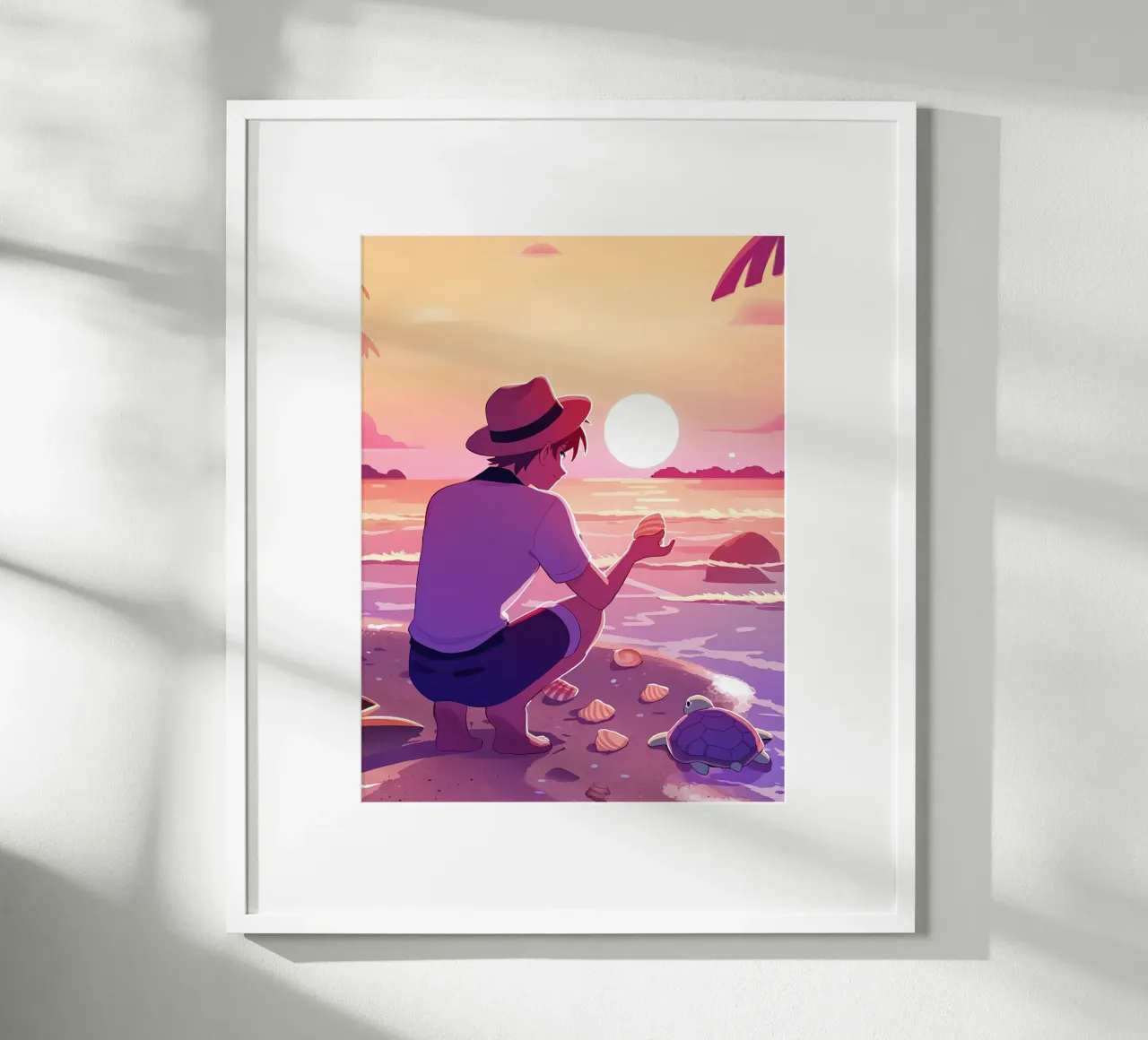 In spiaggia quando il sole tramonta Lofi Art carta hahnemühle da LoFi Gallery