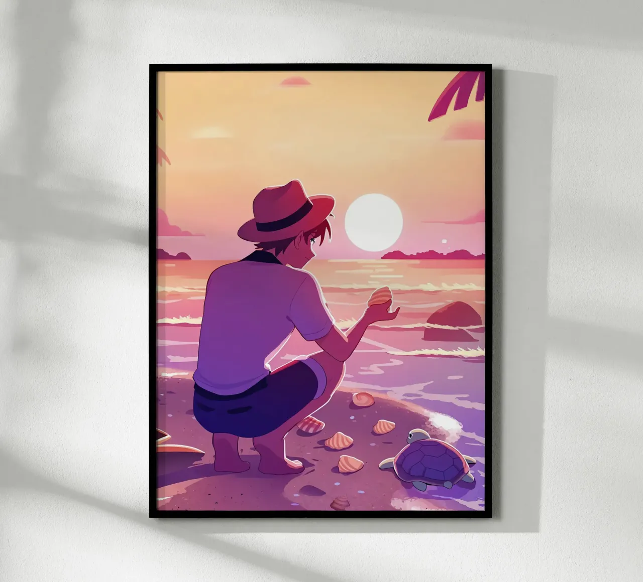 In spiaggia quando il sole tramonta Lofi Art carta hahnemühle da LoFi Gallery