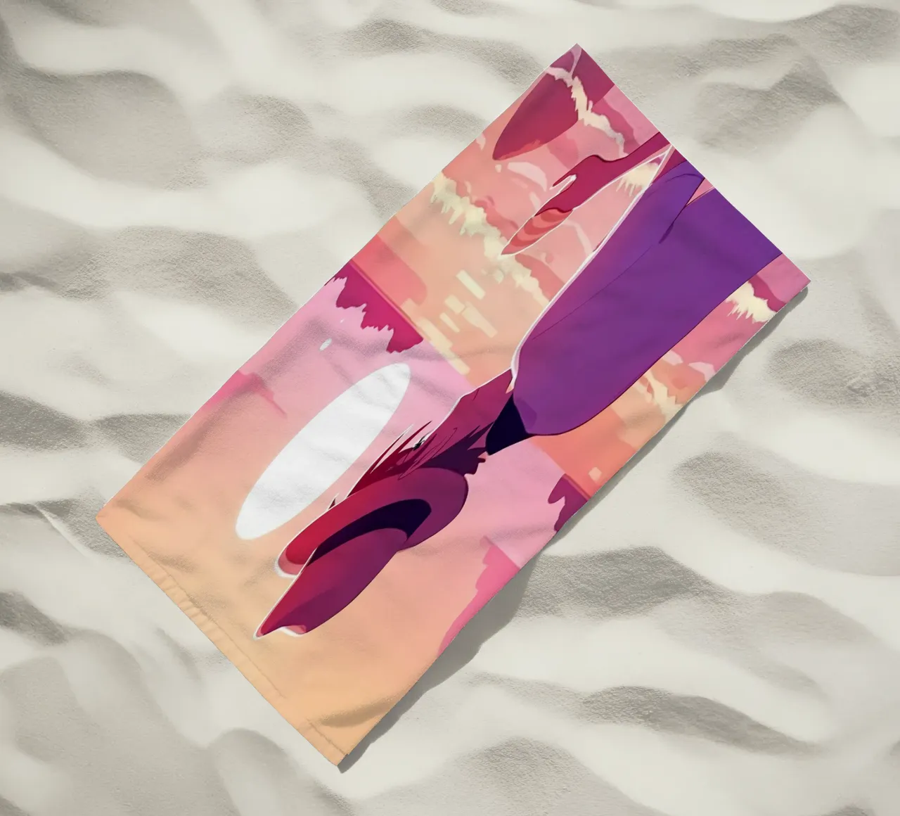 In spiaggia quando il sole tramonta Lofi Art telo mare da LoFi Gallery