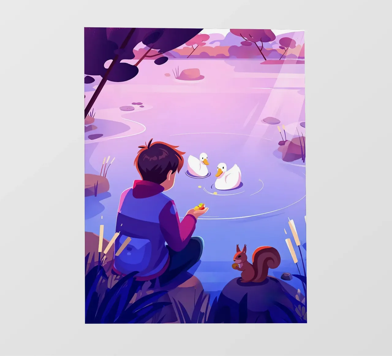 Nutrire anatre e scoiattoli Lofi Art telo in pvc da LoFi Gallery
