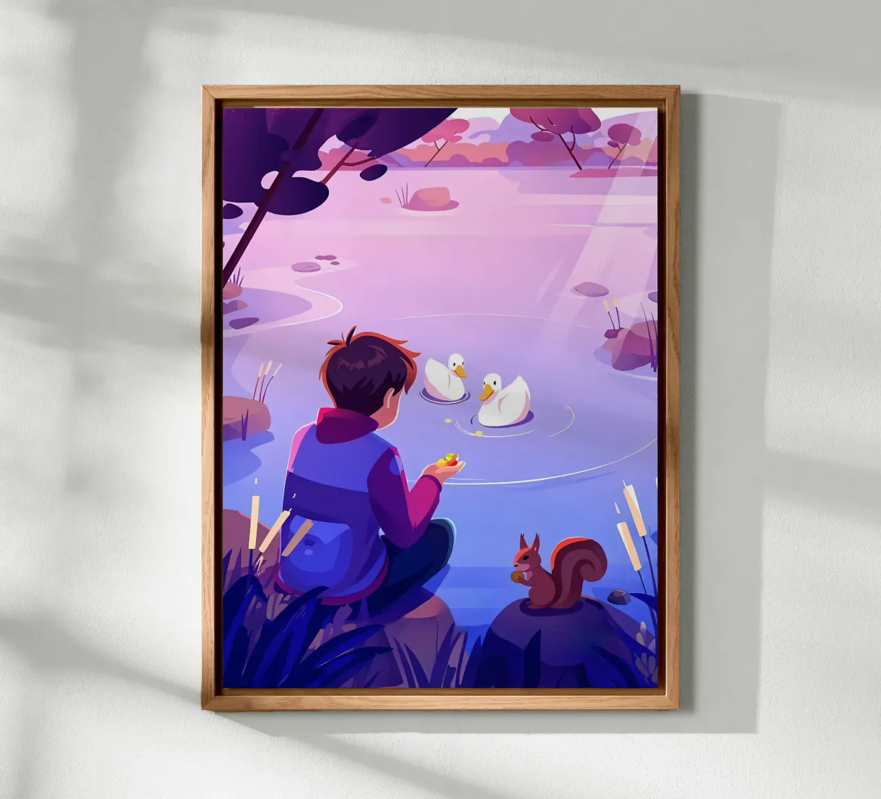 Nutrire anatre e scoiattoli Lofi Art alluminio dibond da LoFi Gallery