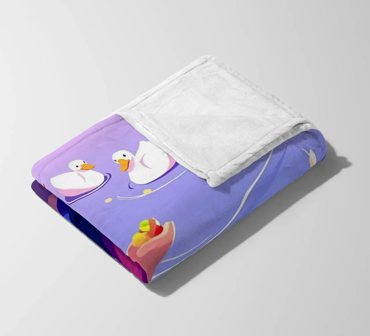 Nutrire anatre e scoiattoli Lofi Art coperta in pile da LoFi Gallery
