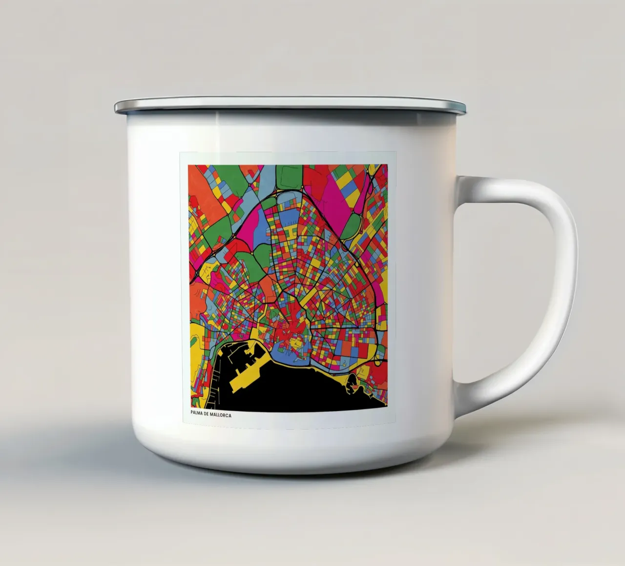 Palma de Mallorca tazza in smalto da The Cartography Collection