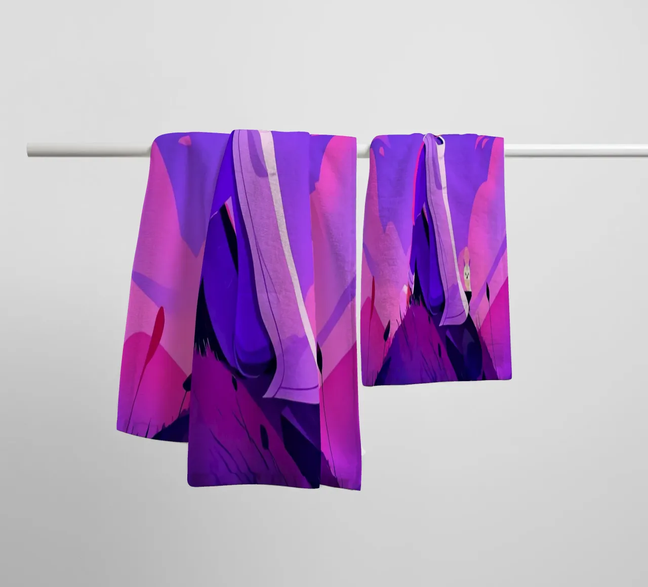 Boy Looking At Night Stars Lofi Art towel by LoFi Gallery