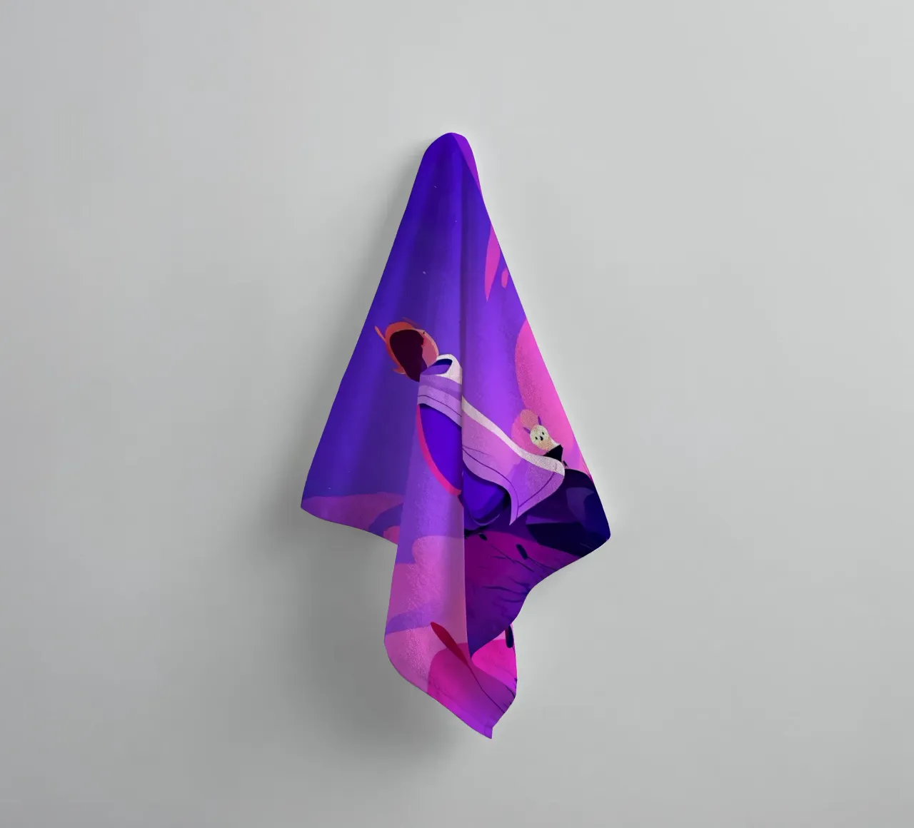 Boy Looking At Night Stars Lofi Art towel by LoFi Gallery