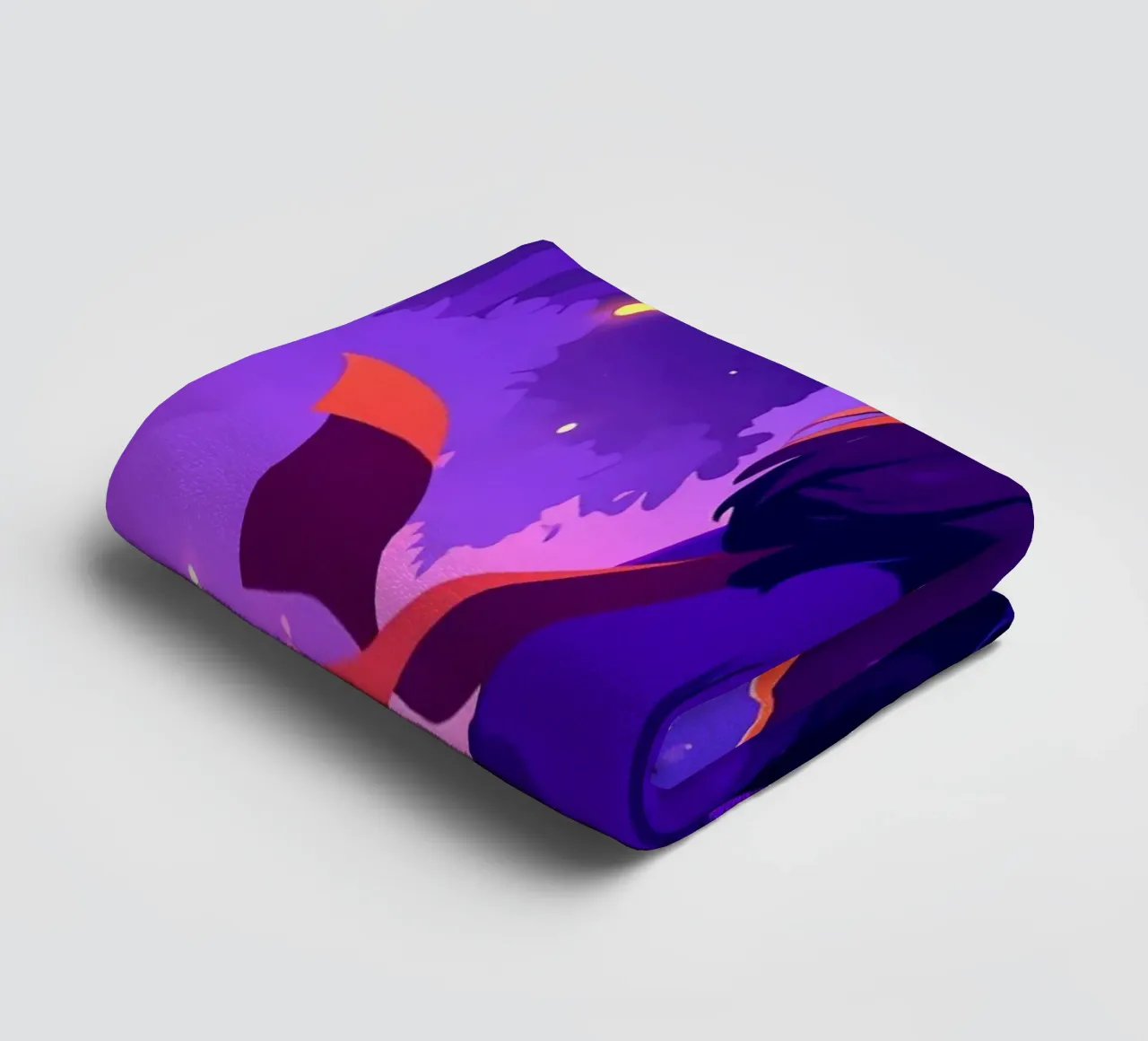 Ragazza nella foresta di notte con la volpe Lofi Art asciugamano da bagno da LoFi Gallery