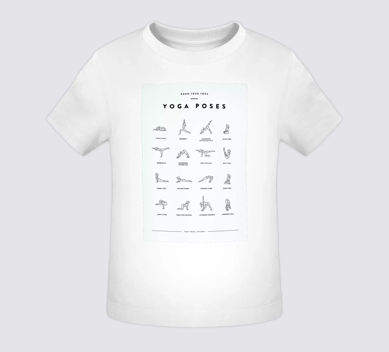 Yoga Chart baby t-shirt by daylight design studio