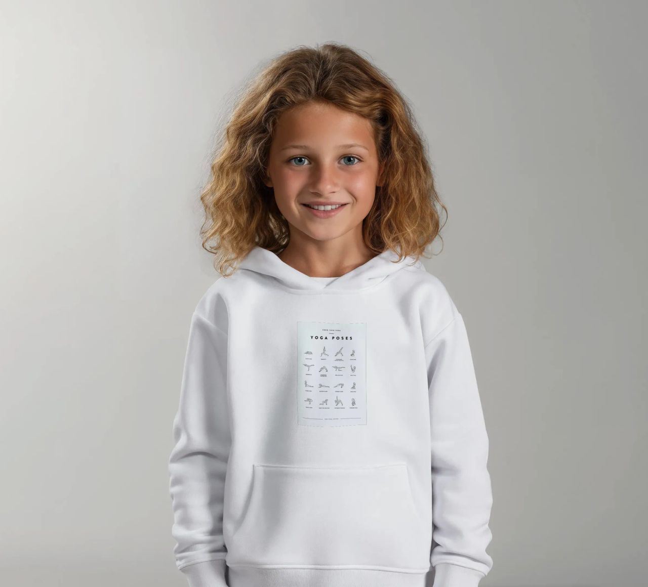 Yoga Chart kids hoodie by daylight design studio