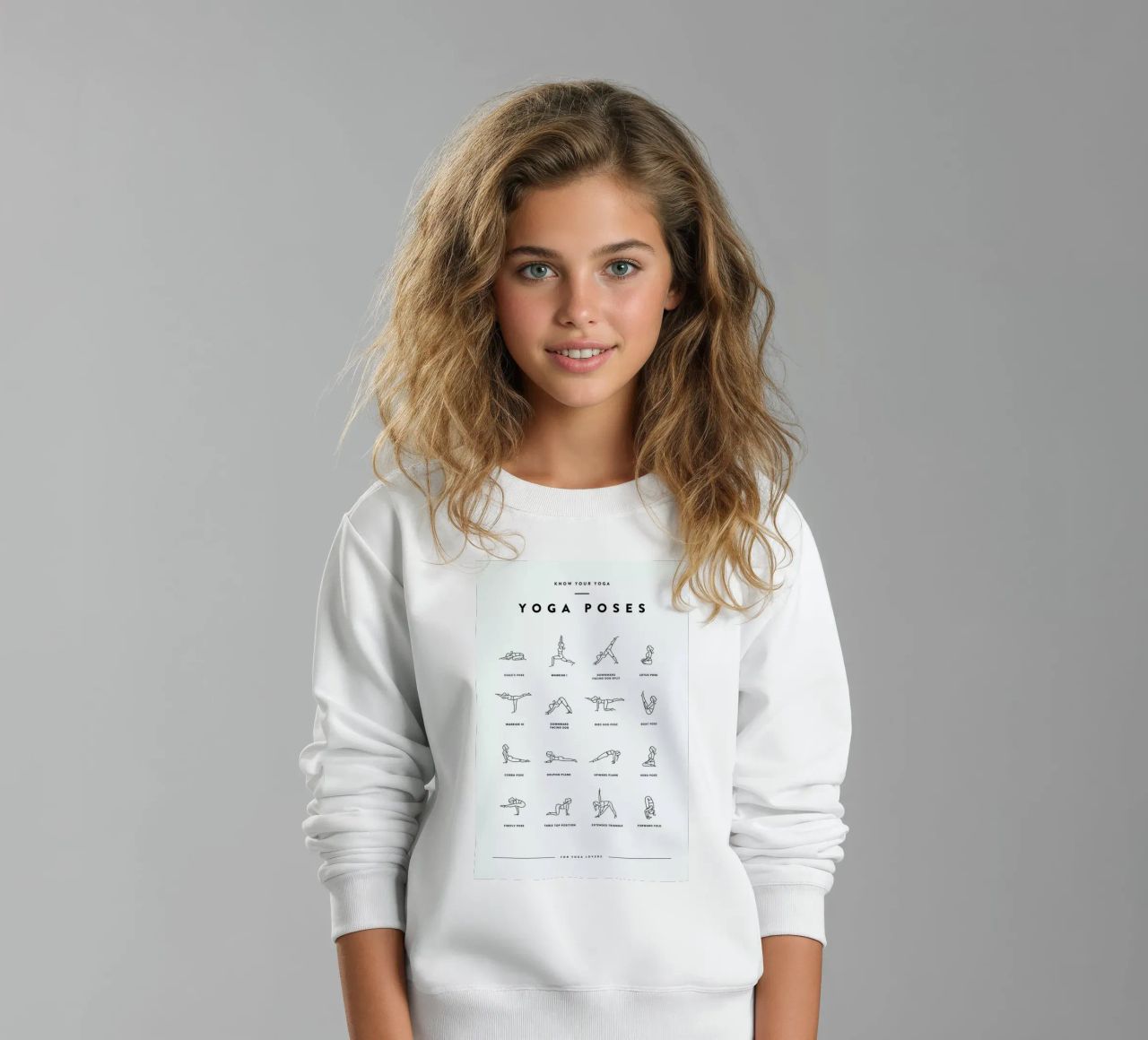 Yoga Chart kids sweatshirt by daylight design studio