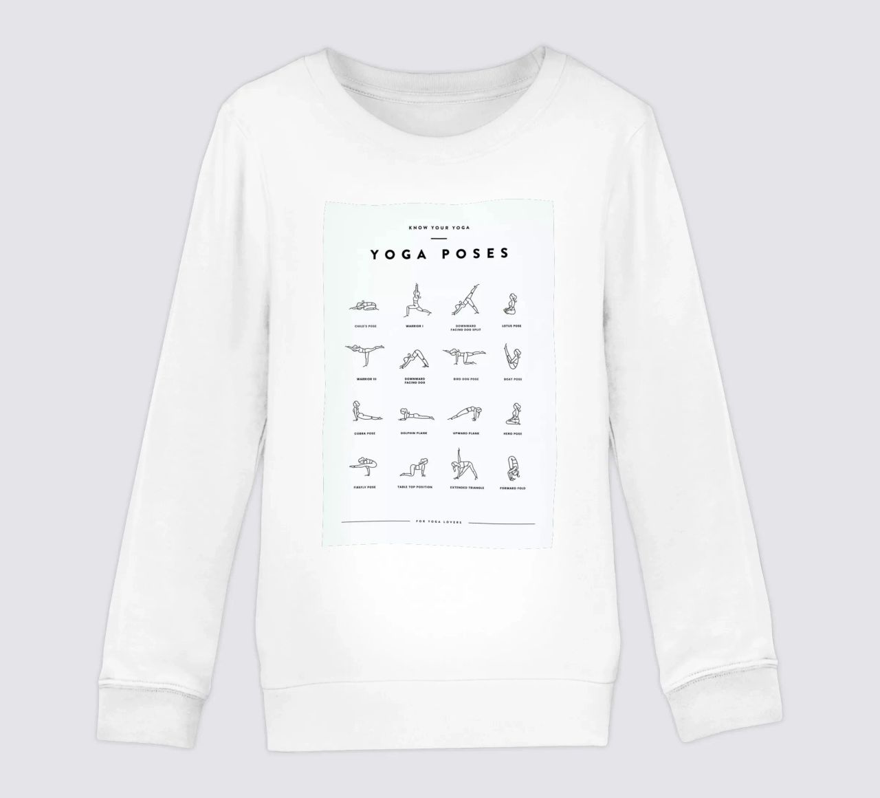 Yoga Chart kids sweatshirt by daylight design studio