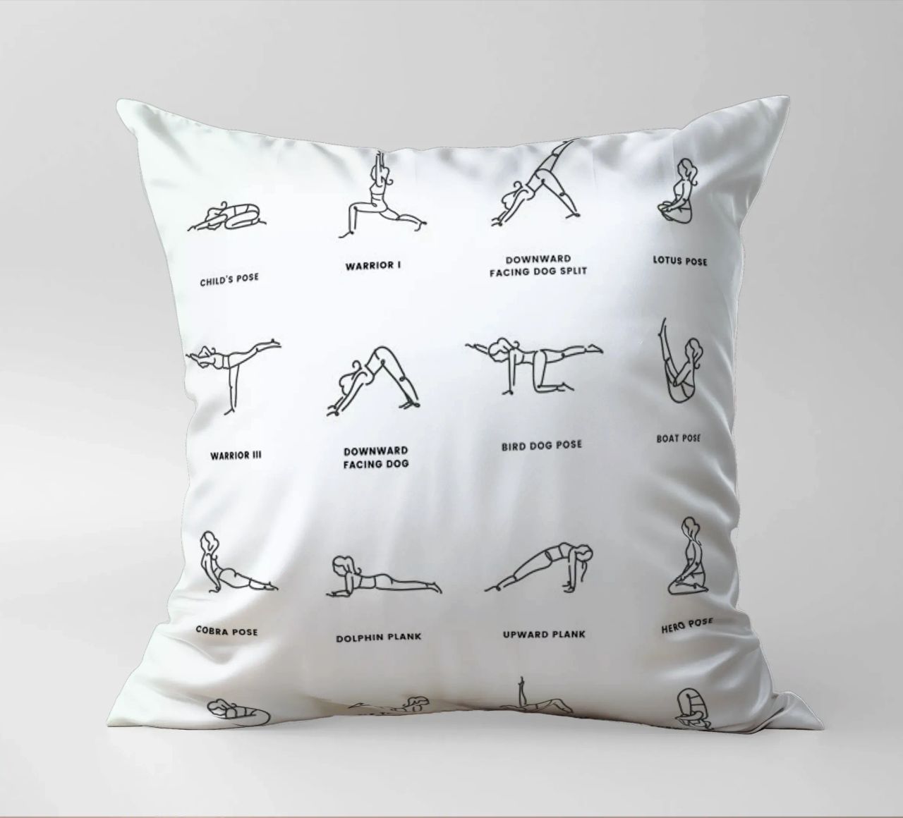 Yoga Chart decorative cushion by daylight design studio
