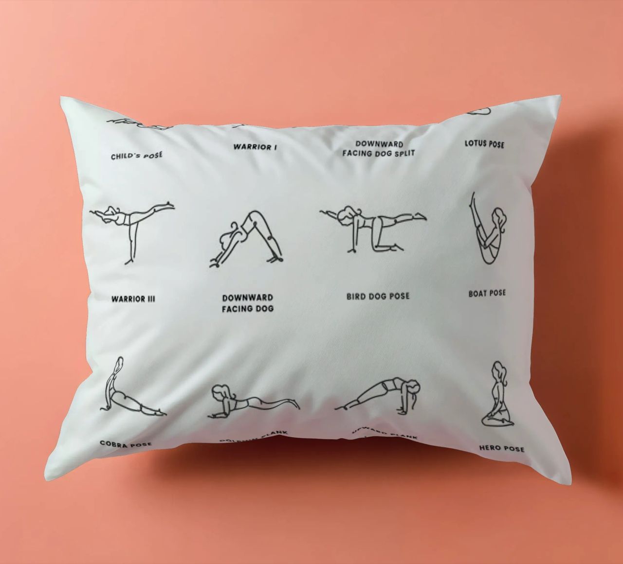Yoga Chart decorative cushion by daylight design studio