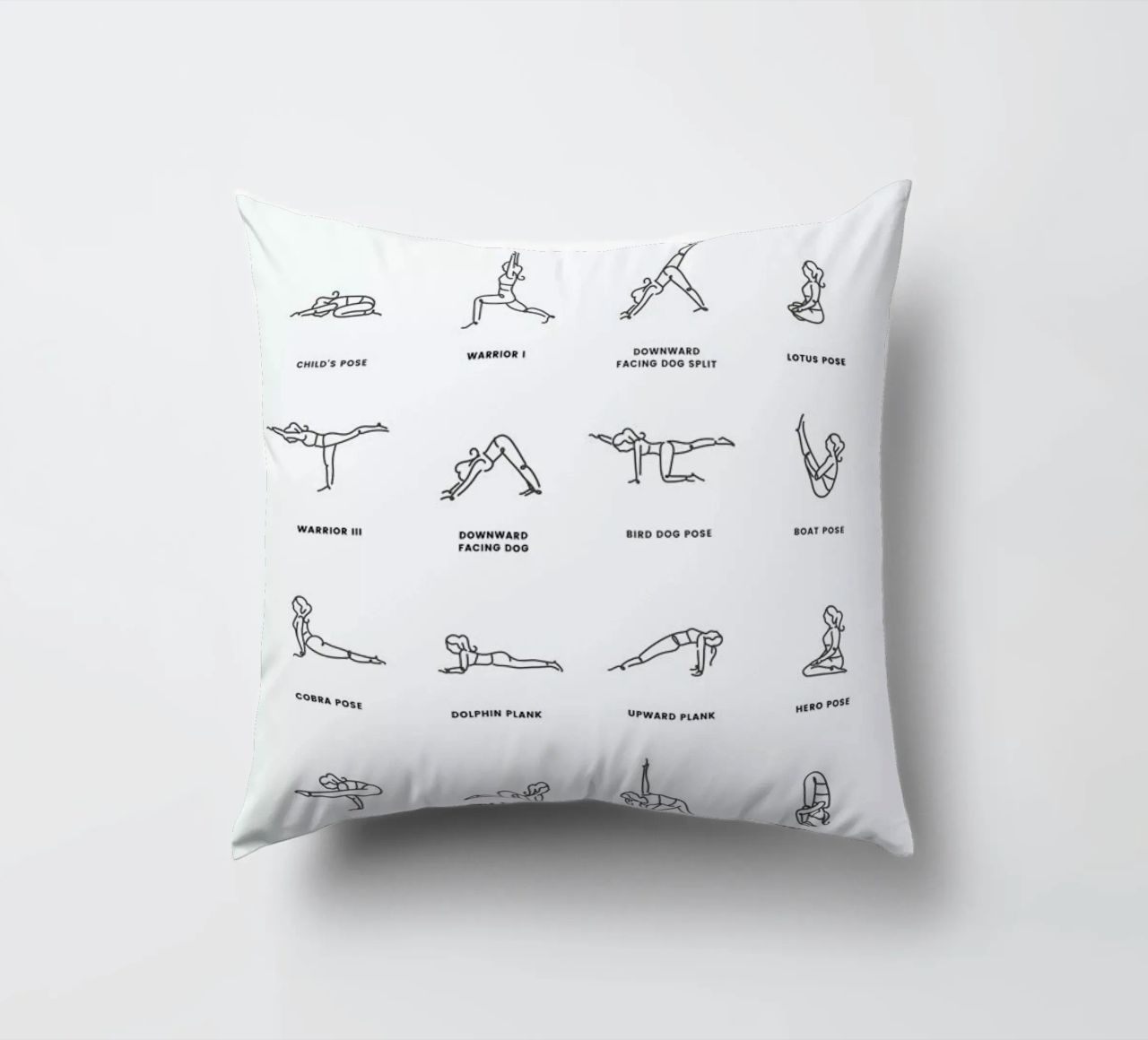 Yoga Chart decorative cushion by daylight design studio