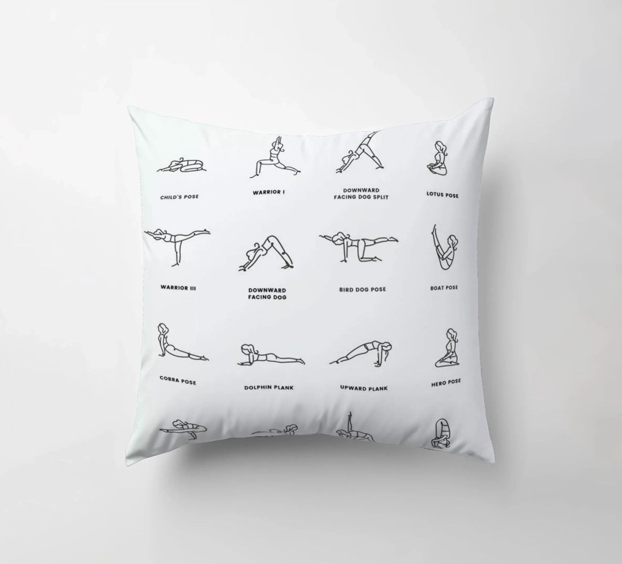 Yoga Chart decorative cushion by daylight design studio