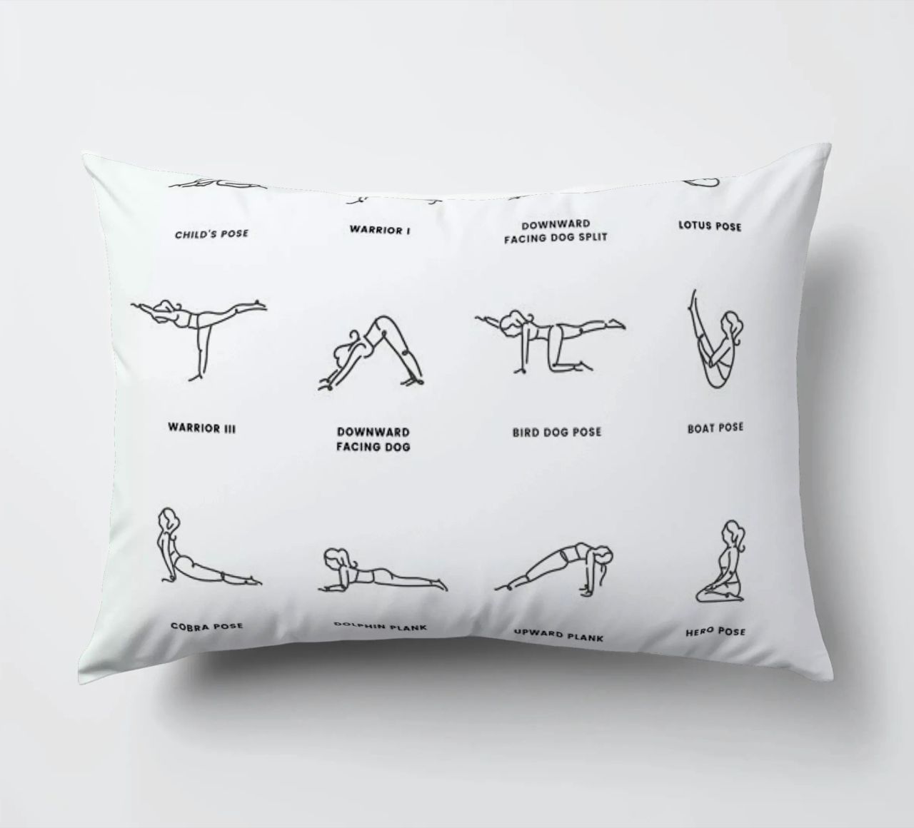 Yoga Chart decorative cushion by daylight design studio