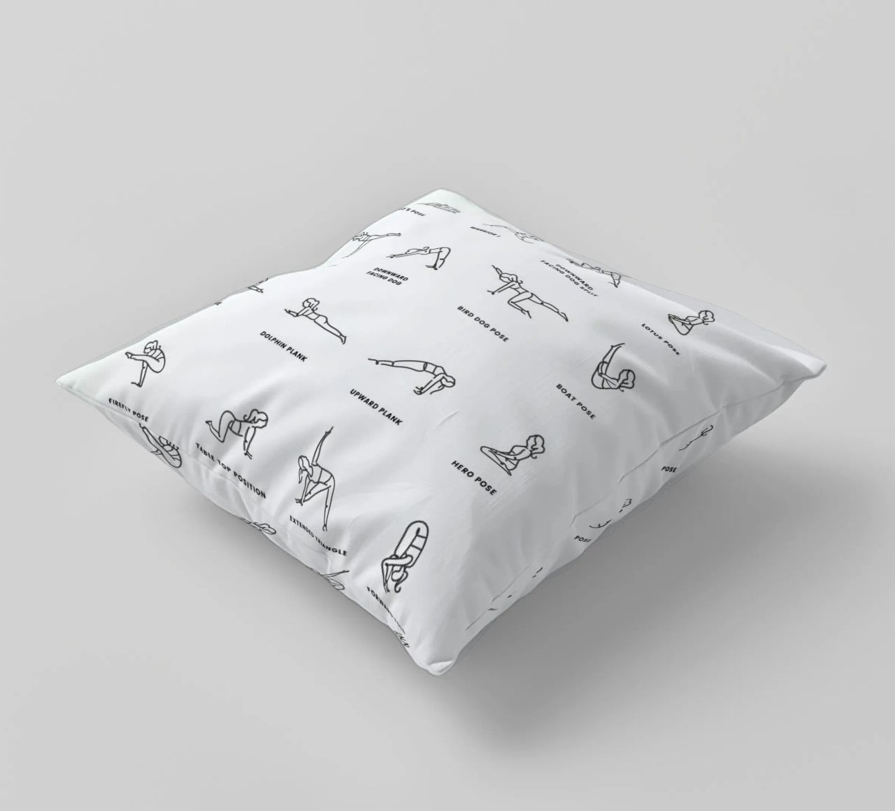 Yoga Chart decorative cushion by daylight design studio