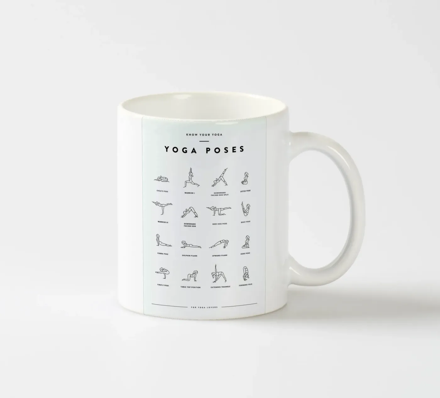 Yoga Chart ceramic mug by daylight design studio