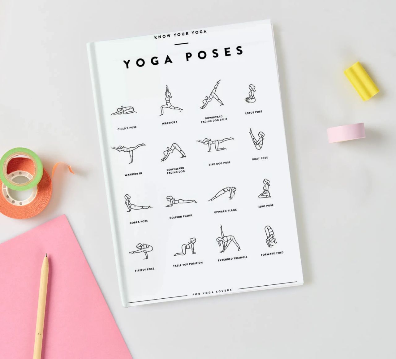 Yoga Chart notebook by daylight design studio