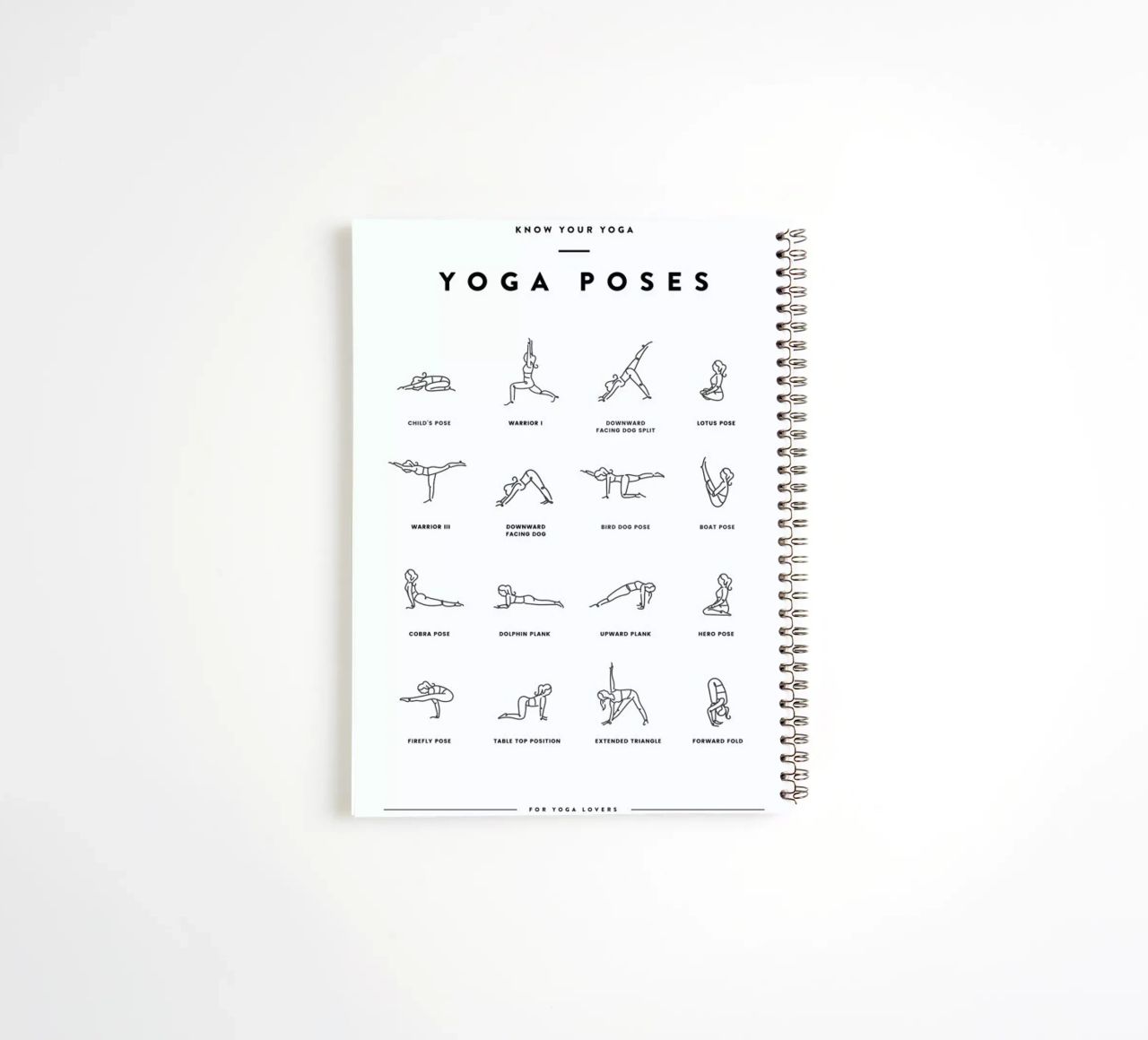 Yoga Chart spiral notebook by daylight design studio