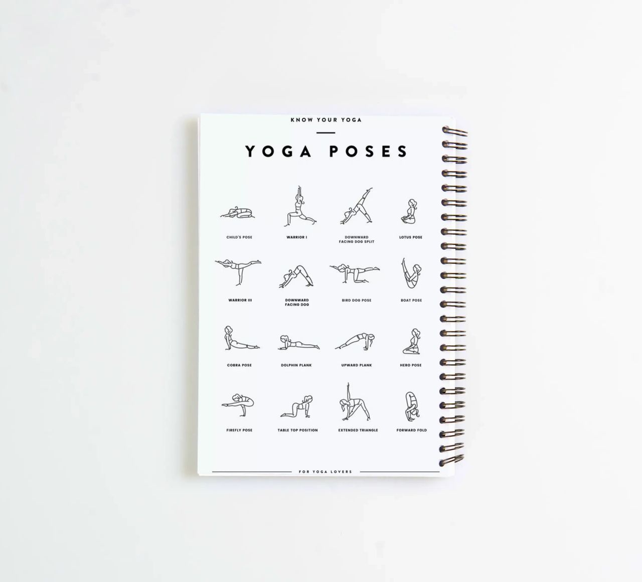 Yoga Chart spiral notebook by daylight design studio