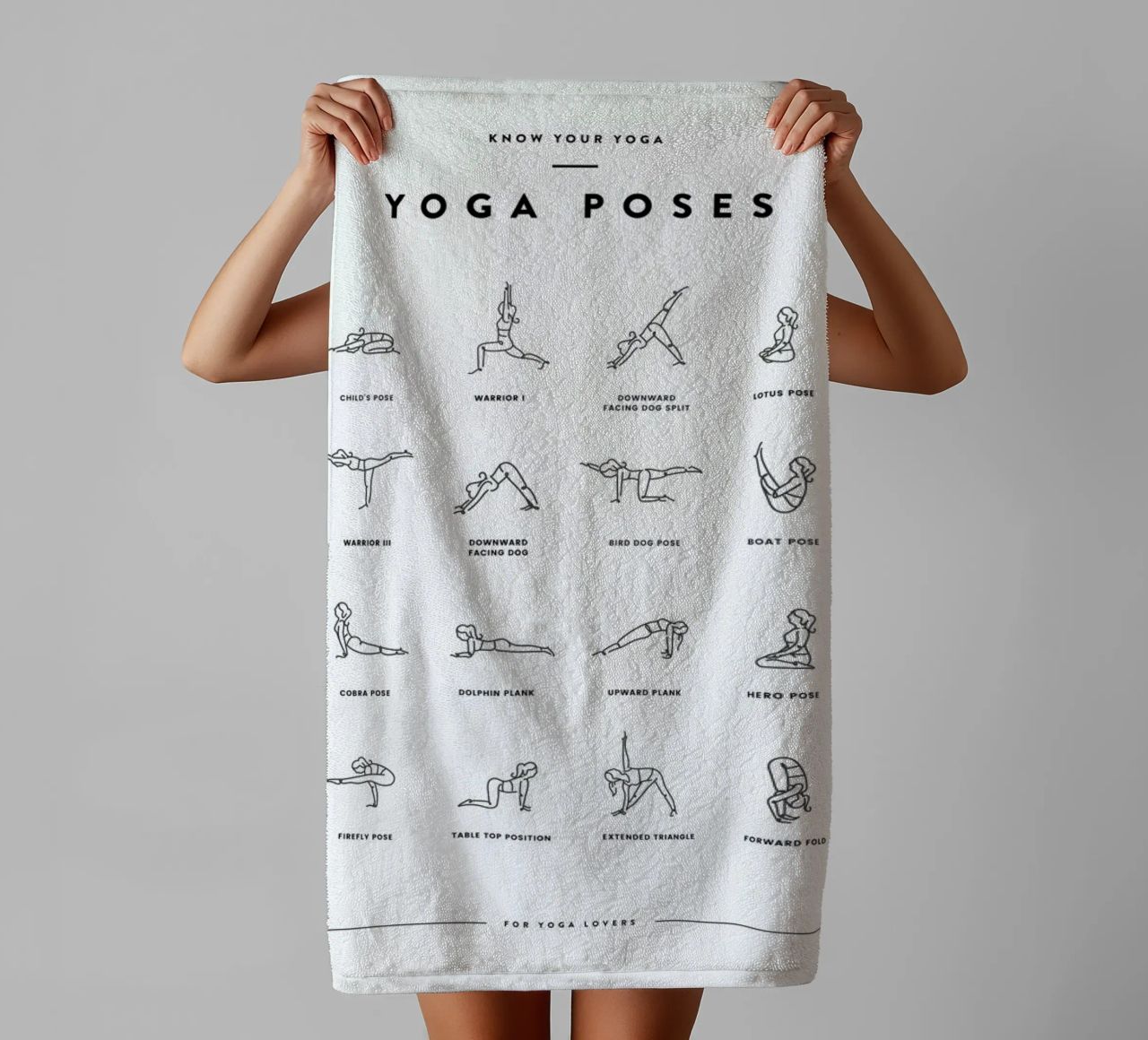 Yoga Chart towel by daylight design studio