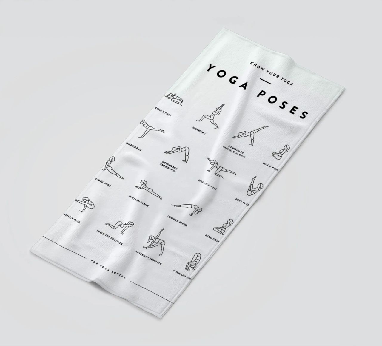 Yoga Chart beach towel by daylight design studio
