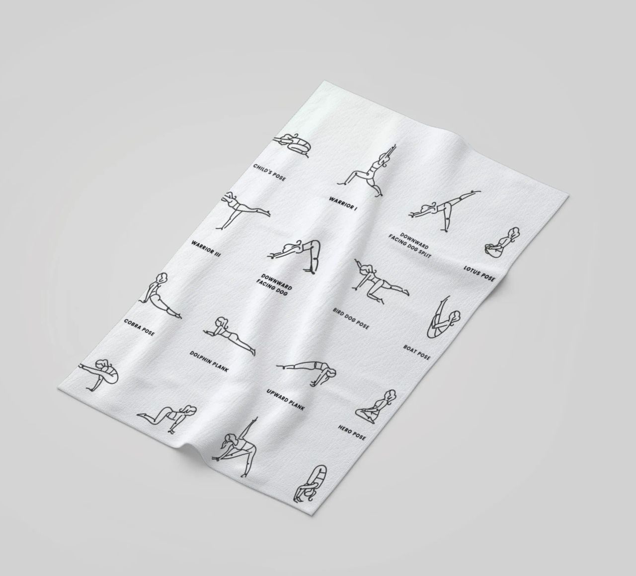 Yoga Chart beach towel by daylight design studio