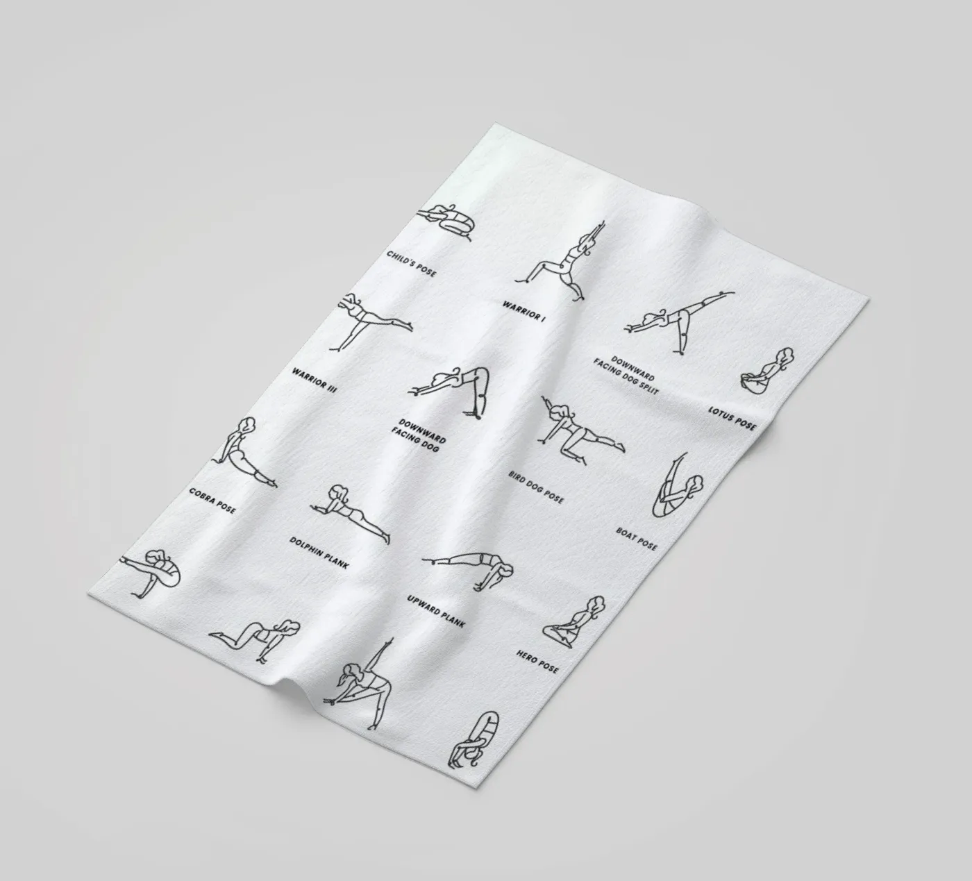 Yoga Chart beach towel by daylight design studio