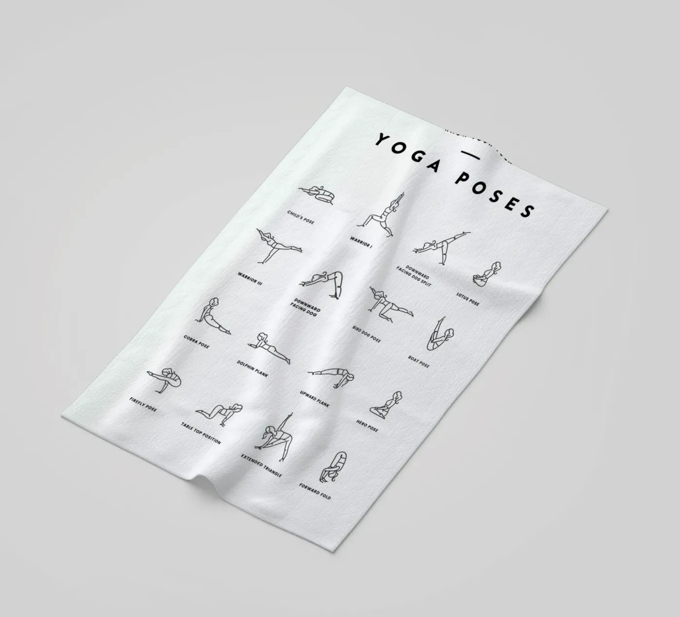 Yoga Chart beach towel by daylight design studio