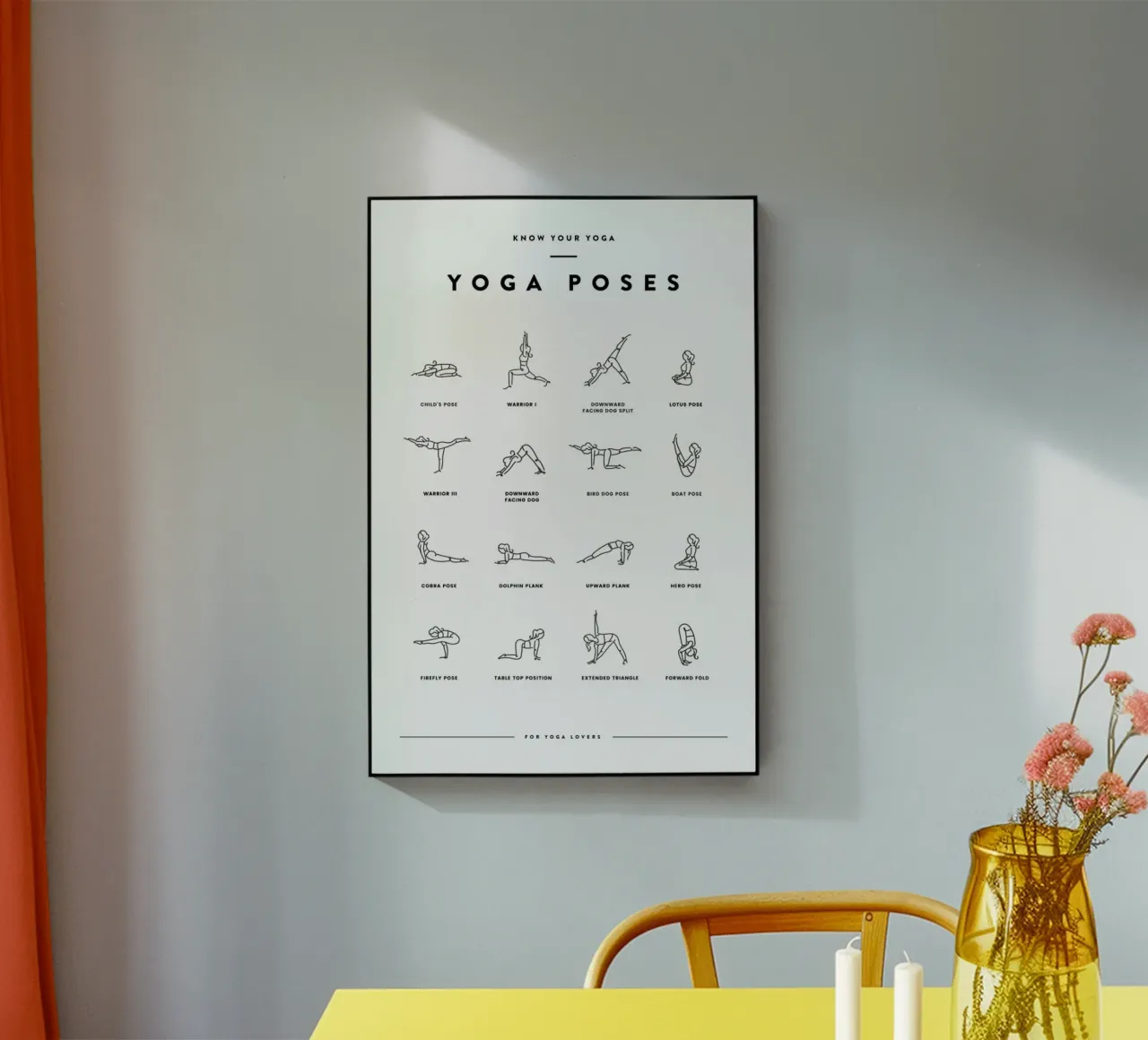 Yoga Chart acrylic glass by daylight design studio