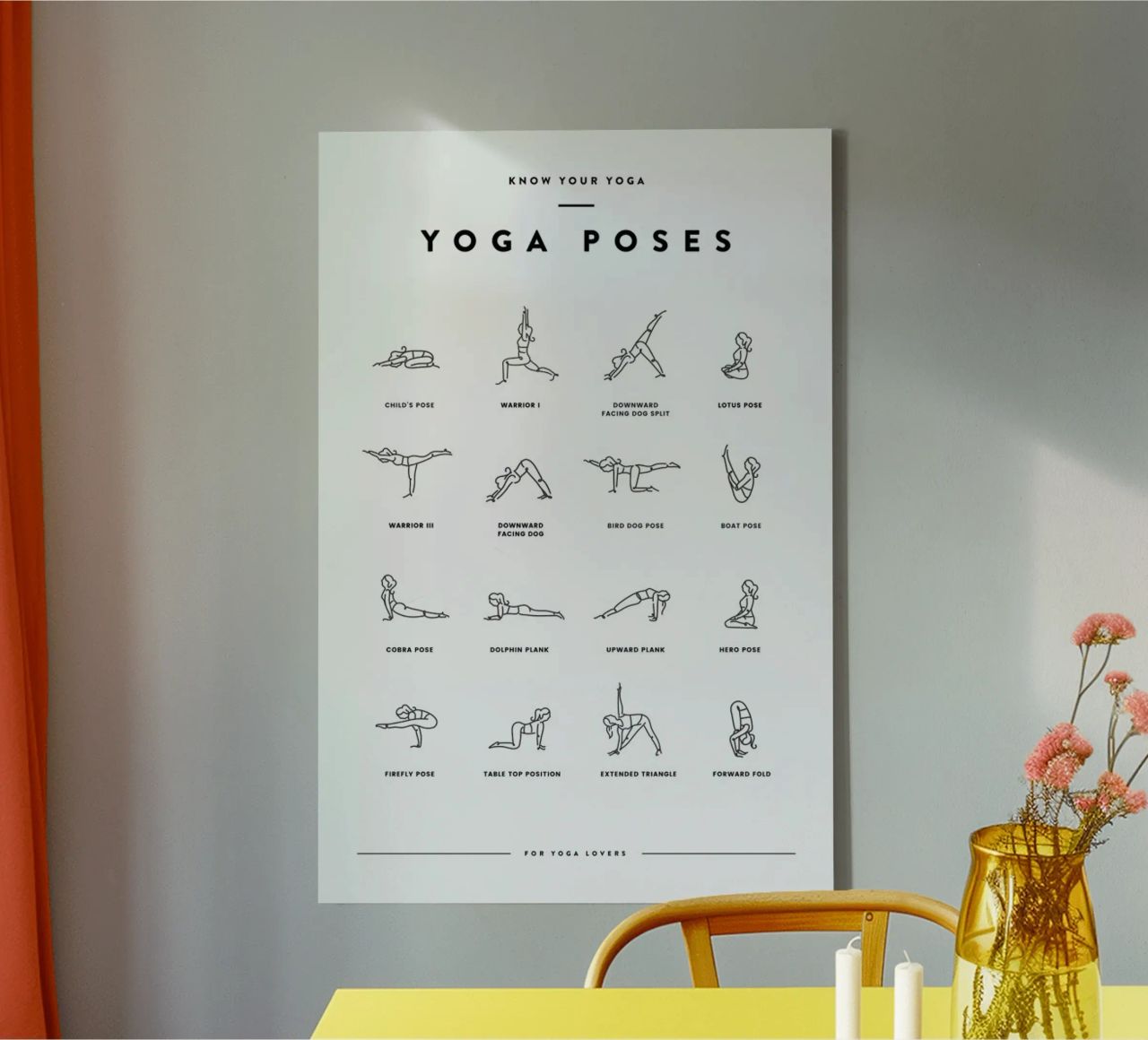 Yoga Chart canvas by daylight design studio