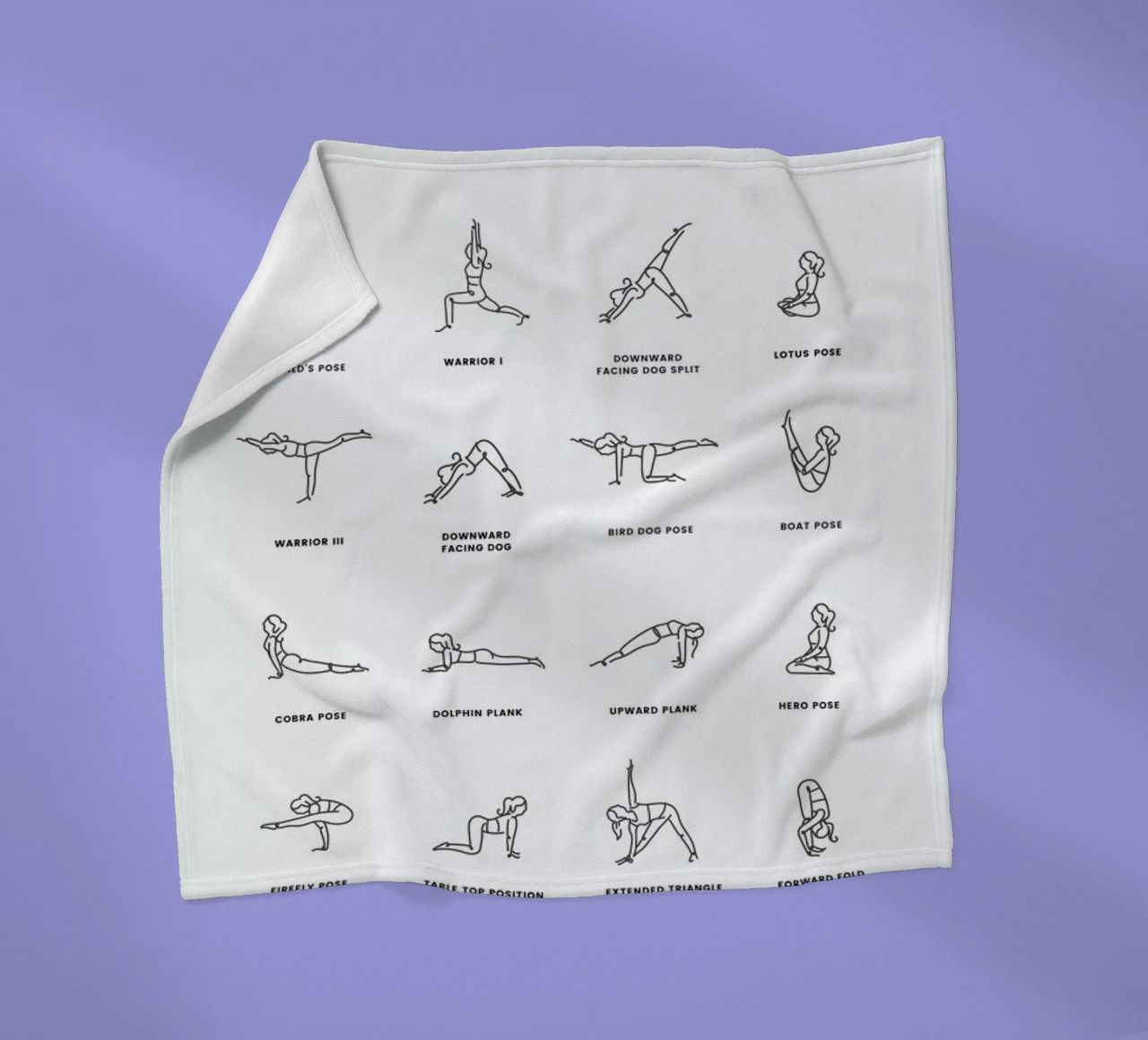 Yoga Chart fleece blanket by daylight design studio