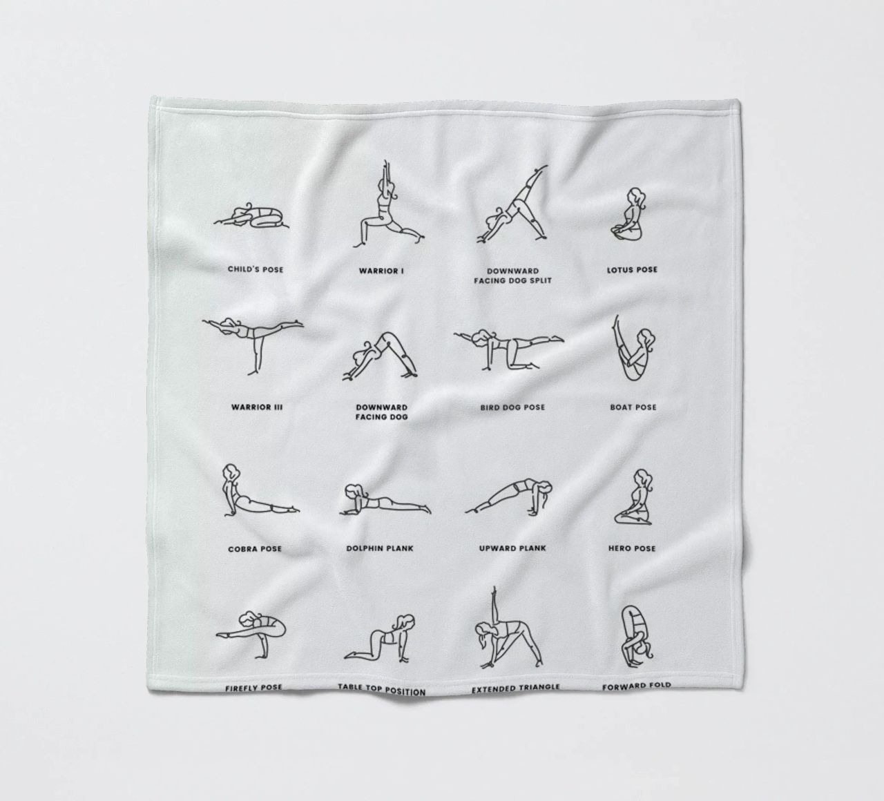 Yoga Chart fleece blanket by daylight design studio
