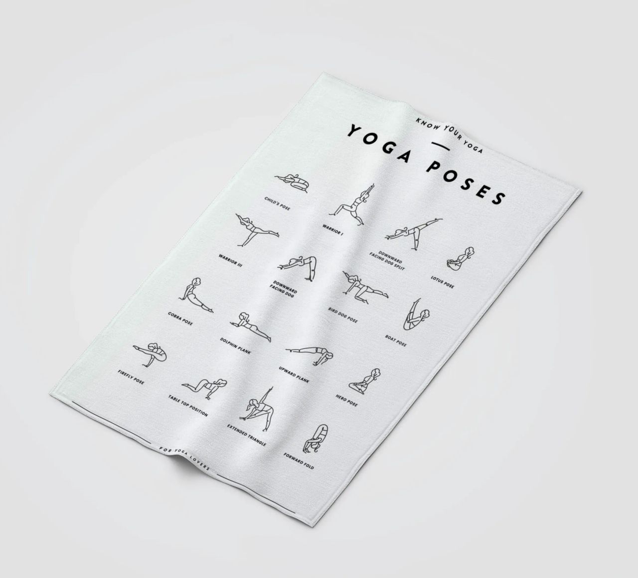 Yoga Chart fleece blanket by daylight design studio