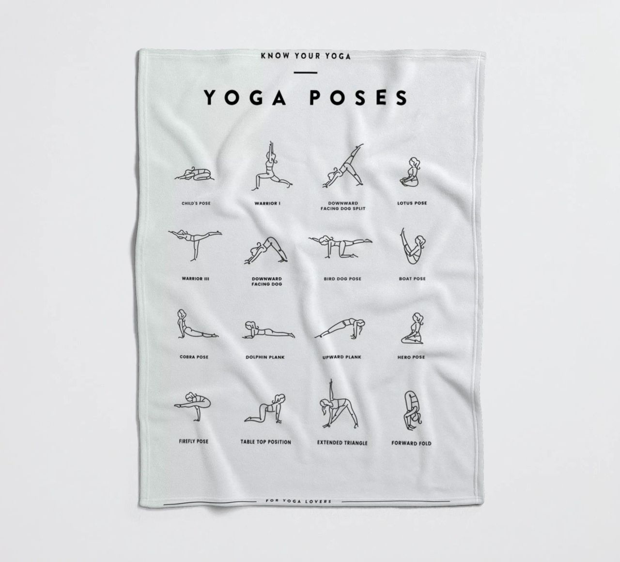 Yoga Chart fleece blanket by daylight design studio