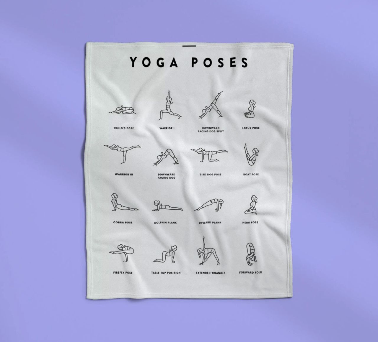 Yoga Chart fleece blanket by daylight design studio