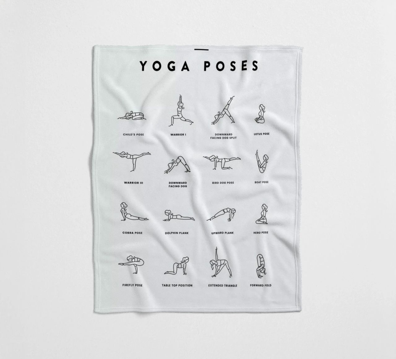 Yoga Chart fleece blanket by daylight design studio