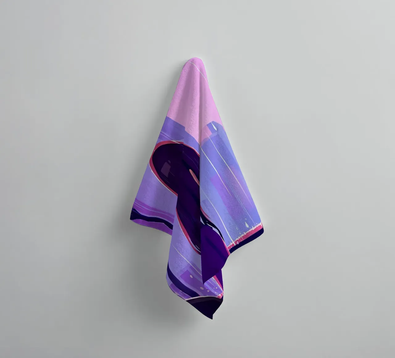 Woman With Cat In Rain Lofi Art towel by LoFi Gallery
