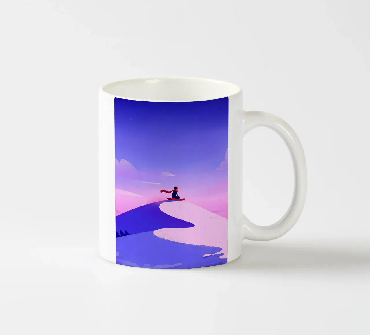 Scivolare dalla montagna di neve Lofi Art tazza in ceramica da LoFi Gallery