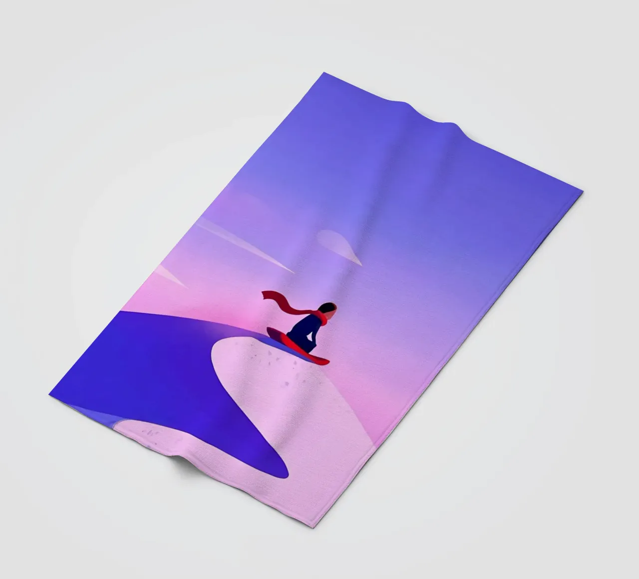 Scivolare dalla montagna di neve Lofi Art coperta in pile da LoFi Gallery