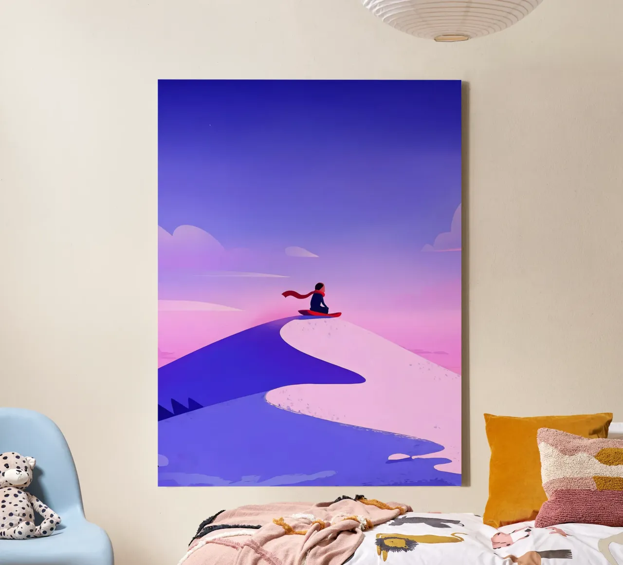 Sliding From Snow Mountain Lofi Art canvas by LoFi Gallery