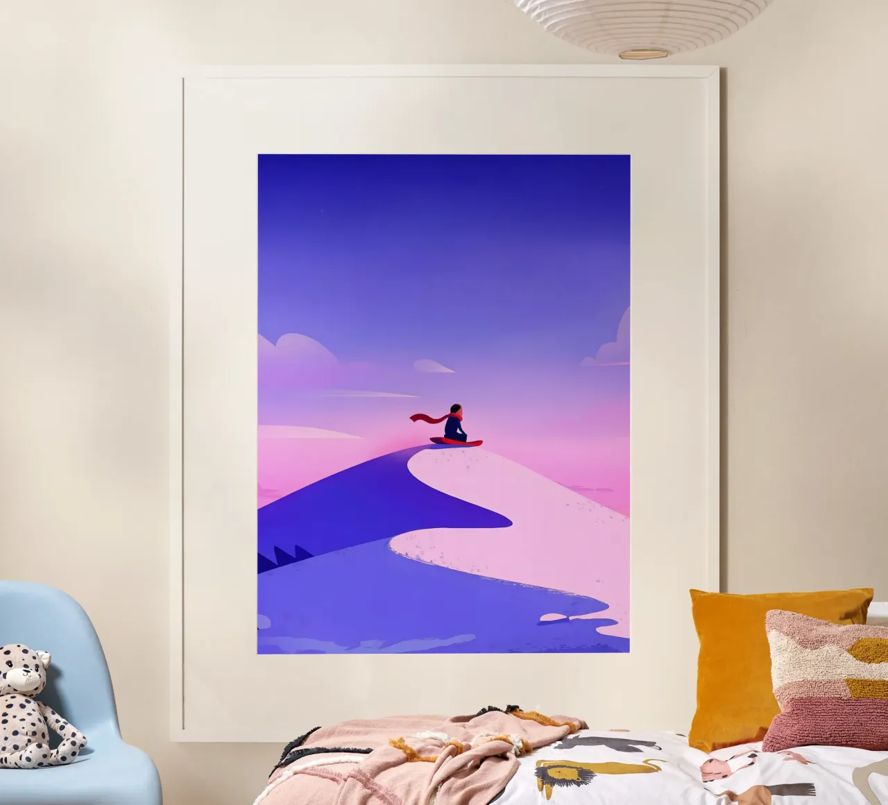 Scivolare dalla montagna di neve Lofi Art poster da LoFi Gallery