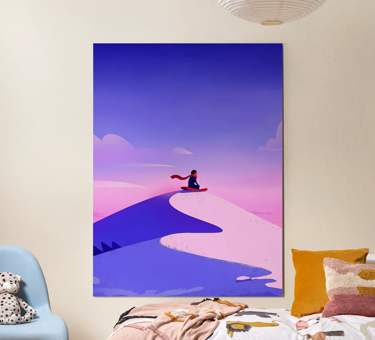 Scivolare dalla montagna di neve Lofi Art poster da LoFi Gallery