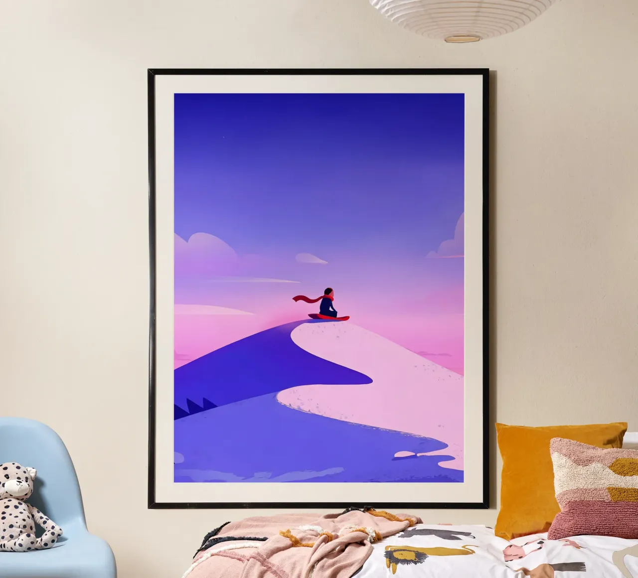 Scivolare dalla montagna di neve Lofi Art poster da LoFi Gallery