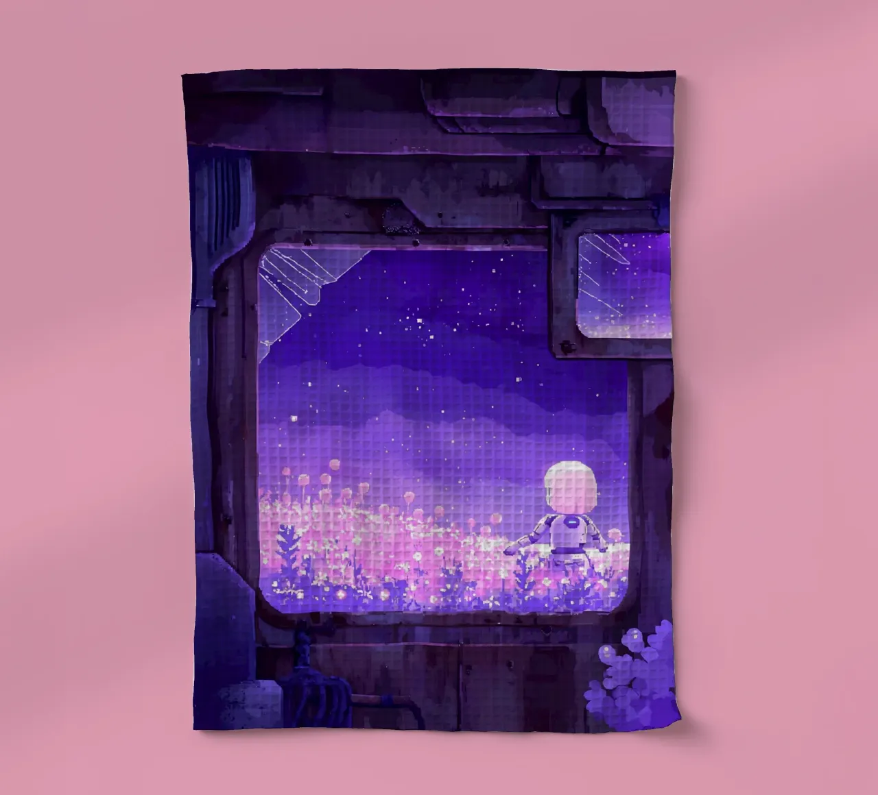 Baby Robot su un'altra pianta Lofi Art canovaccio da cucina da LoFi Gallery