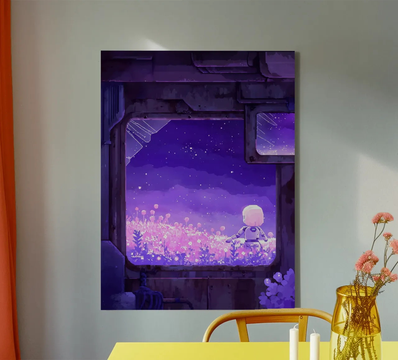 Baby Robot On Another Plant Lofi Art canvas by LoFi Gallery