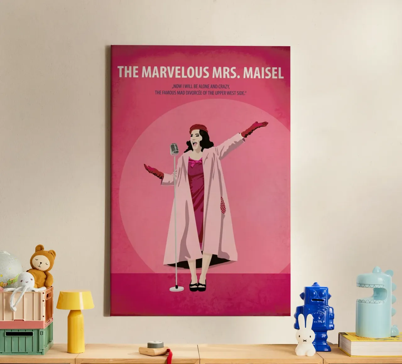 Die wunderbare Mrs. Maisel Leinwand mit Schattenfugenrahmen von Fräulein Fisher
