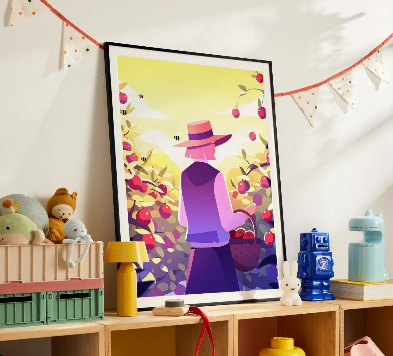 Frau im Apfelhof Lofi Art Hahnemühle von LoFi Gallery