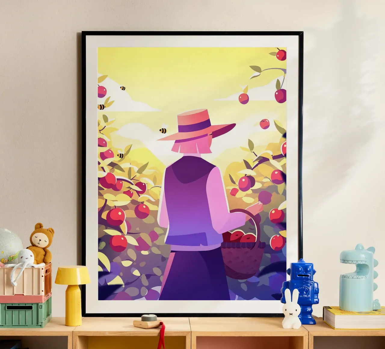 Frau im Apfelhof Lofi Art Hahnemühle von LoFi Gallery
